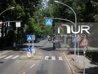 A general view is showing a road in Berlin, Germany, on June 20, 2024. (