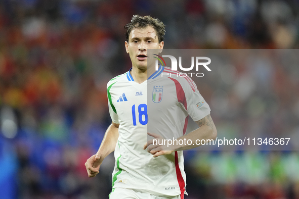 Nicolo Barella central midfield of Italy and Inter Milan during the UEFA EURO 2024 group stage match between Spain and Italy at Arena AufSch...