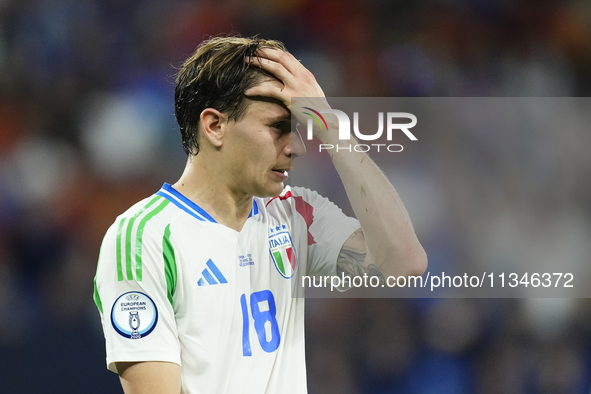 Nicolo Barella central midfield of Italy and Inter Milan during the UEFA EURO 2024 group stage match between Spain and Italy at Arena AufSch...