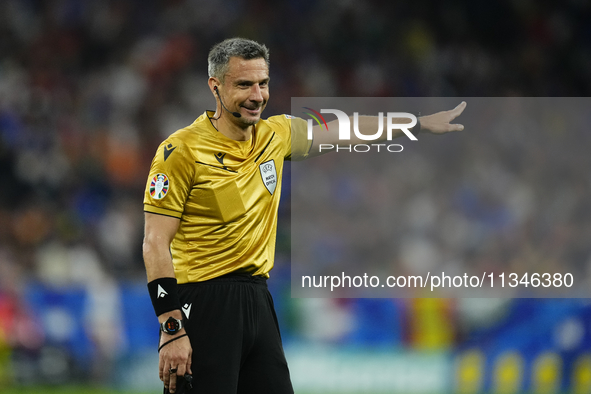 Referee Slavko Vincic during the UEFA EURO 2024 group stage match between Spain and Italy at Arena AufSchalke on June 20, 2024 in Gelsenkirc...