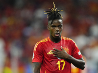 Nico Williams left winger of Spain and Athletic Club Bilbao during the UEFA EURO 2024 group stage match between Spain and Italy at Arena Auf...