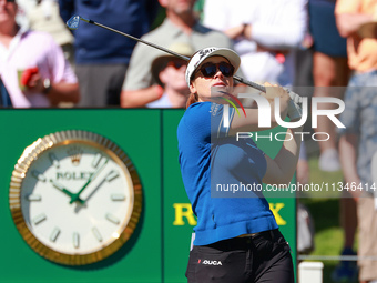 Hannah Green of Australia hits from the 17th tee during the first round of the KPMG Women's PGA Championship at Sahalee Country Club on Thur...