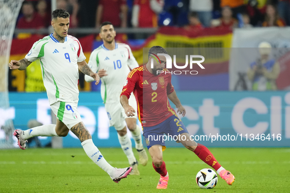 Daniel Carvajal right-back of Spain and Real Madrid during the UEFA EURO 2024 group stage match between Spain and Italy at Arena AufSchalke...