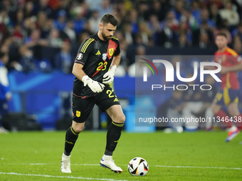 Unai Simon goalkeeper Athletic Club Bilbao during the UEFA EURO 2024 group stage match between Spain and Italy at Arena AufSchalke on June 2...