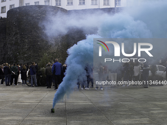 Civil society from the province of Lugo is demonstrating against the installation of a biomethane plant in the town of Coeses in Lugo, Galic...