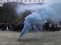 Civil society from the province of Lugo is demonstrating against the installation of a biomethane plant in the town of Coeses in Lugo, Galic...