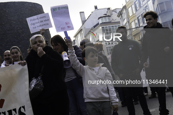 Civil society from the province of Lugo is demonstrating against the installation of a biomethane plant in the town of Coeses in Lugo, Galic...