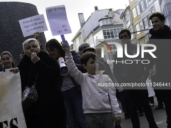 Civil society from the province of Lugo is demonstrating against the installation of a biomethane plant in the town of Coeses in Lugo, Galic...