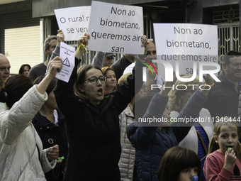 Civil society from the province of Lugo is demonstrating against the installation of a biomethane plant in the town of Coeses in Lugo, Galic...