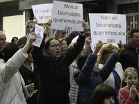 Civil society from the province of Lugo is demonstrating against the installation of a biomethane plant in the town of Coeses in Lugo, Galic...