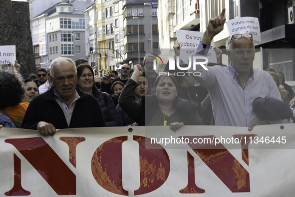 Civil society from the province of Lugo is demonstrating against the installation of a biomethane plant in the town of Coeses in Lugo, Galic...