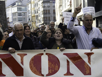 Civil society from the province of Lugo is demonstrating against the installation of a biomethane plant in the town of Coeses in Lugo, Galic...