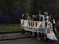 Civil society from the province of Lugo is demonstrating against the installation of a biomethane plant in the town of Coeses in Lugo, Galic...