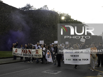 Civil society from the province of Lugo is demonstrating against the installation of a biomethane plant in the town of Coeses in Lugo, Galic...