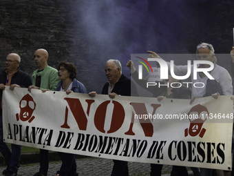 Civil society from the province of Lugo is demonstrating against the installation of a biomethane plant in the town of Coeses in Lugo, Galic...