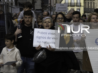 Civil society from the province of Lugo is demonstrating against the installation of a biomethane plant in the town of Coeses in Lugo, Galic...