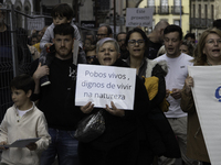 Civil society from the province of Lugo is demonstrating against the installation of a biomethane plant in the town of Coeses in Lugo, Galic...