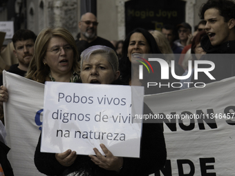 Civil society from the province of Lugo is demonstrating against the installation of a biomethane plant in the town of Coeses in Lugo, Galic...