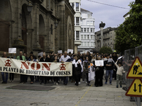 Civil society from the province of Lugo is demonstrating against the installation of a biomethane plant in the town of Coeses in Lugo, Galic...