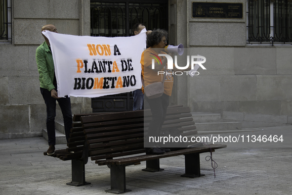 Civil society from the province of Lugo is demonstrating against the installation of a biomethane plant in the town of Coeses in Lugo, Galic...