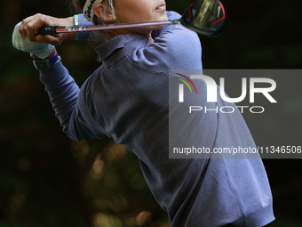 Nelly Korda of the United States tees off on16th hole during Day One of the KPMG Women's PGA Championship at Sahalee Country Club in Sammami...