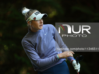 Nelly Korda of the United States tees off on16th hole during Day One of the KPMG Women's PGA Championship at Sahalee Country Club in Sammami...