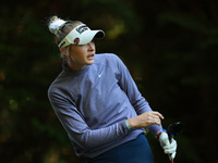 Nelly Korda of the United States tees off on16th hole during Day One of the KPMG Women's PGA Championship at Sahalee Country Club in Sammami...