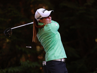 Leone Maguire of Ireland tees off on the 16th hole during Day One of the KPMG Women's PGA Championship at Sahalee Country Club in Sammamish,...