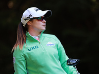 Leone Maguire of Ireland tees off on the 16th hole during Day One of the KPMG Women's PGA Championship at Sahalee Country Club in Sammamish,...