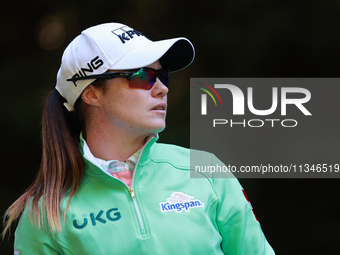 Leone Maguire of Ireland tees off on the 16th hole during Day One of the KPMG Women's PGA Championship at Sahalee Country Club in Sammamish,...