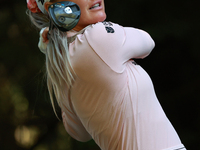 Charley Hull of England tees off on the 16th hole during Day One of the KPMG Women's PGA Championship at Sahalee Country Club in Sammamish,...