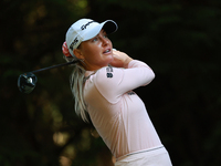 Charley Hull of England tees off on the 16th hole during Day One of the KPMG Women's PGA Championship at Sahalee Country Club in Sammamish,...