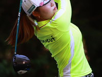 Ayaka Furue of Japan tees off ont the 16th hole during Day One of the KPMG Women's PGA Championship at Sahalee Country Club in Sammamish, Wa...