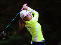 Ayaka Furue of Japan tees off ont the 16th hole during Day One of the KPMG Women's PGA Championship at Sahalee Country Club in Sammamish, Wa...