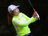 Ayaka Furue of Japan tees off ont the 16th hole during Day One of the KPMG Women's PGA Championship at Sahalee Country Club in Sammamish, Wa...