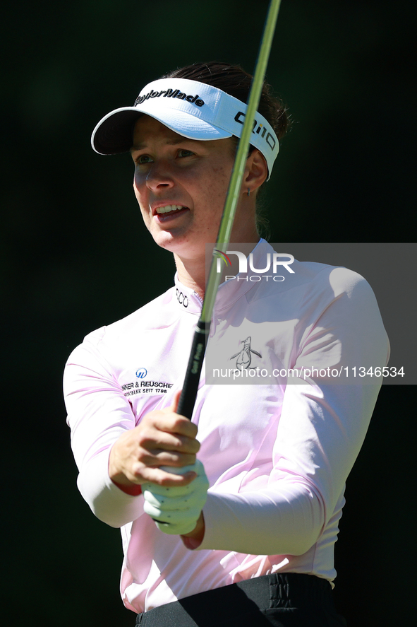 Esther Henseleit of Germany tees off on the 16th tee during Day One of the KPMG Women's PGA Championship at Sahalee Country Club in Sammamis...