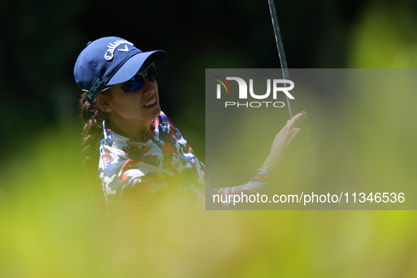 Roberta Liti of Italy tees off on the 15th hole during Day One of the KPMG Women's PGA Championship at Sahalee Country Club in Sammamish, Wa...