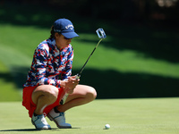 Roberta Liti of Italy lines up her putt on the 16th green during Day One of the KPMG Women's PGA Championship at Sahalee Country Club in Sam...