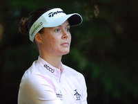 Esther Henseleit of Germany follows her shot from the 16th tee during the first round of the KPMG Women's PGA Championship at Sahalee Countr...