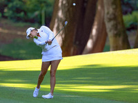 Alexa Pano of Lake Worth, Florida hits from the 15th fairway during the first round of the KPMG Women's PGA Championship at Sahalee Country...