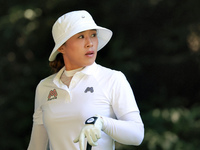 Amy Yang of Republic of Korea follows her shot from the 16th tee during the first round of the KPMG Women's PGA Championship at Sahalee Coun...