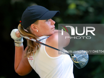 Lauren Hartlage of Leizabethtown, Kentucky hits from the 16th tee during the first round of the KPMG Women's PGA Championship at Sahalee Cou...