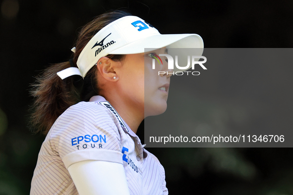 Jiwon Jeon of Republic of Korea follows her shot from the 16th tee during the first round of the KPMG Women's PGA Championship at Sahalee Co...