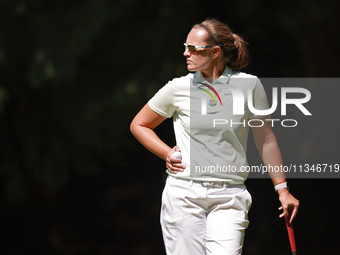 Jennifer Borocz of Ponte Vedra, Florida waits on the 15th green during the first round of the KPMG Women's PGA Championship at Sahalee Count...