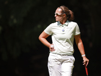 Jennifer Borocz of Ponte Vedra, Florida waits on the 15th green during the first round of the KPMG Women's PGA Championship at Sahalee Count...