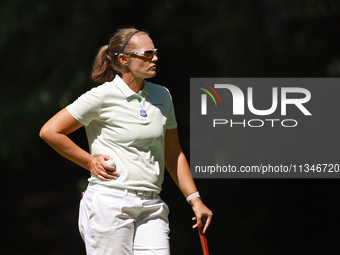 Jennifer Borocz of Ponte Vedra, Florida waits on the 15th green during the first round of the KPMG Women's PGA Championship at Sahalee Count...