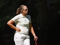 Jennifer Borocz of Ponte Vedra, Florida waits on the 15th green during the first round of the KPMG Women's PGA Championship at Sahalee Count...