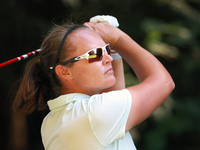 Jennifer Borocz of Ponte Vedra, Florida hits from the 16th tee during the first round of the KPMG Women's PGA Championship at Sahalee Countr...