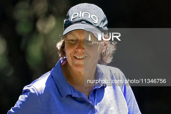 Wendy Ward of Spokane, Washington walks from the 16th tee during the first round of the KPMG Women's PGA Championship at Sahalee Country Clu...