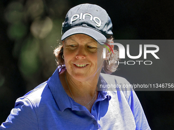 Wendy Ward of Spokane, Washington walks from the 16th tee during the first round of the KPMG Women's PGA Championship at Sahalee Country Clu...